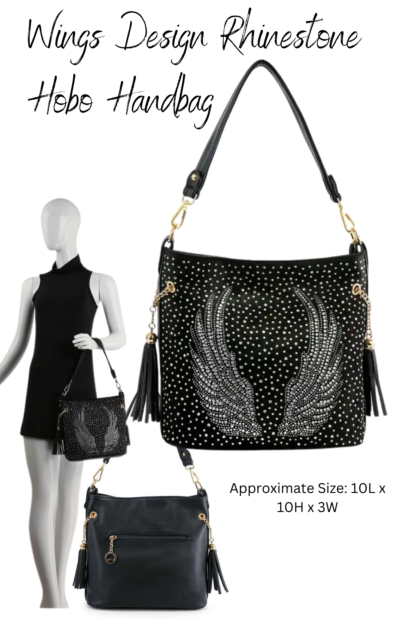 Black Rhinestone Handbags