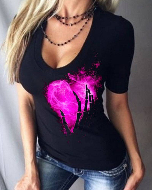 Skeleton Heart in Hand T-Shirt