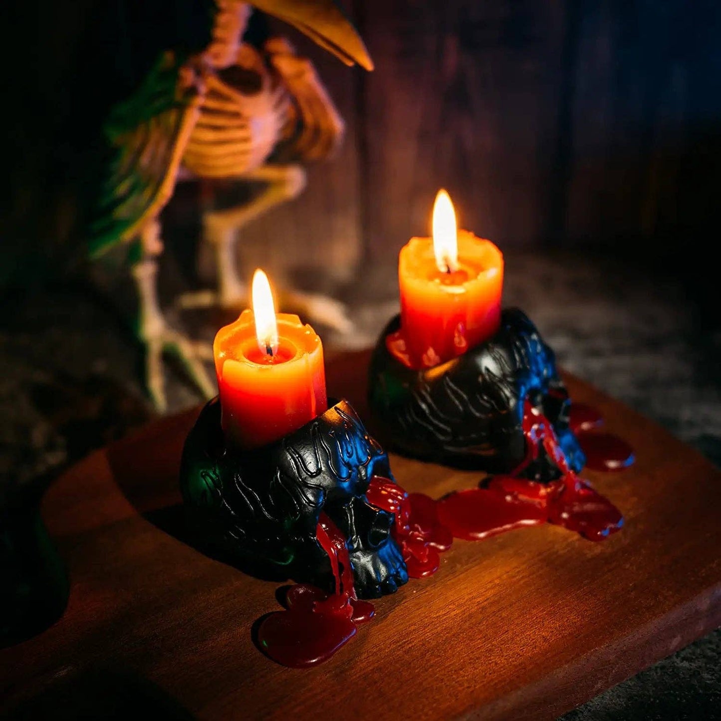 Skull Blood Halloween Candles 2 Pack