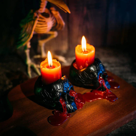 Skull Blood Halloween Candles 2 Pack