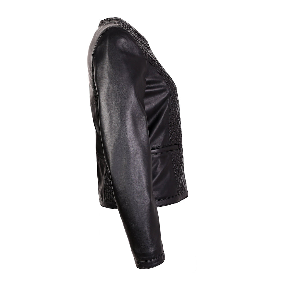 Womens Diamond Leather Jacket