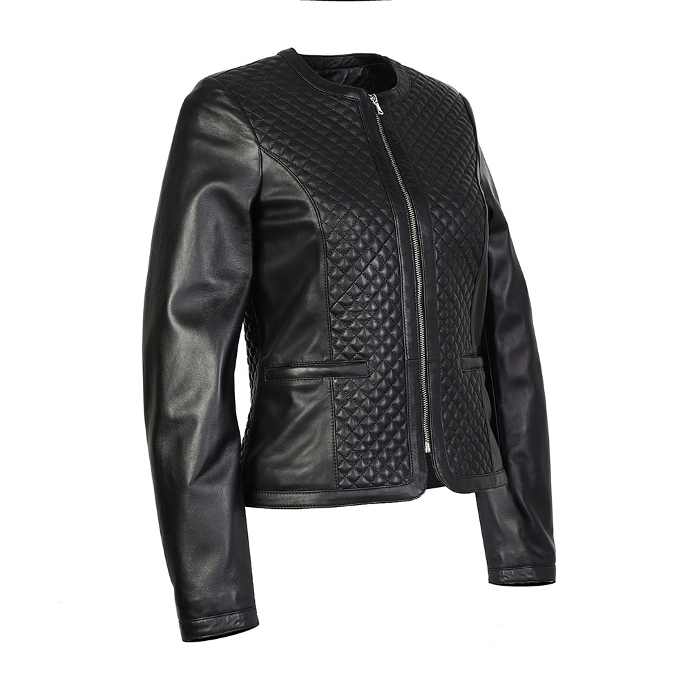 Womens Diamond Leather Jacket