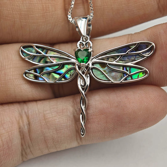 Dragonfly Abalone Necklace