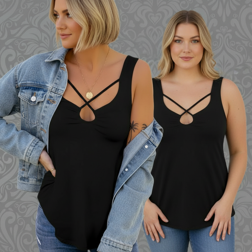 Crisscross Cutout Tank Top