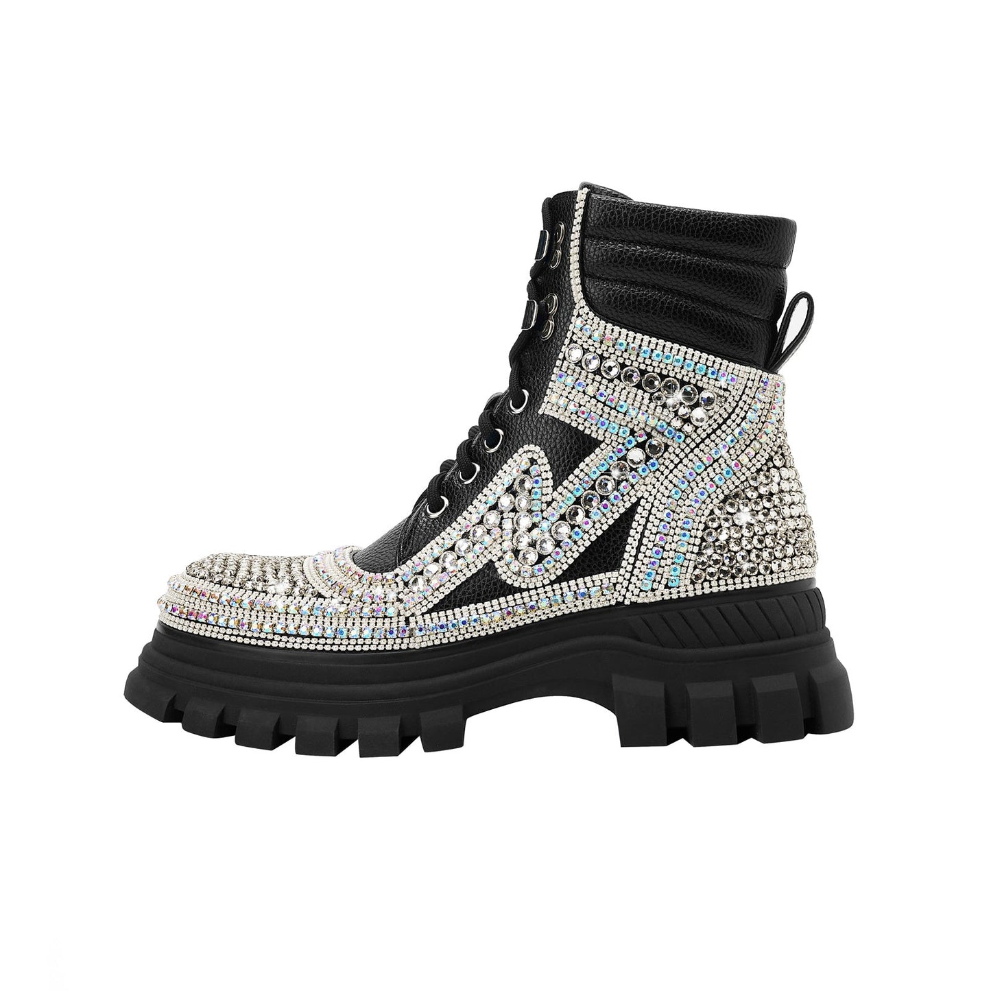 Black Crystal Ankle Boots