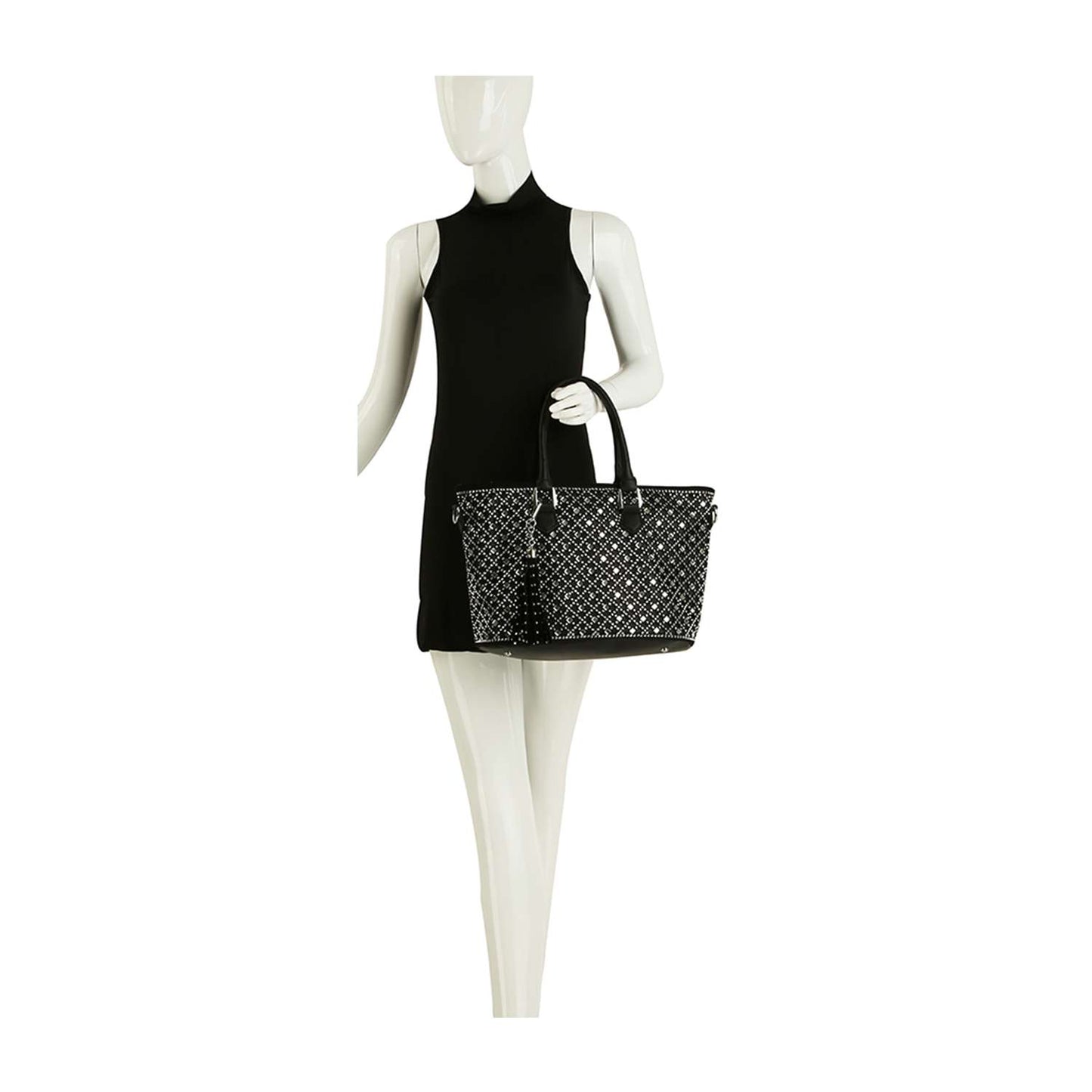 Dazzling Rhinestone Shopper Style Tote