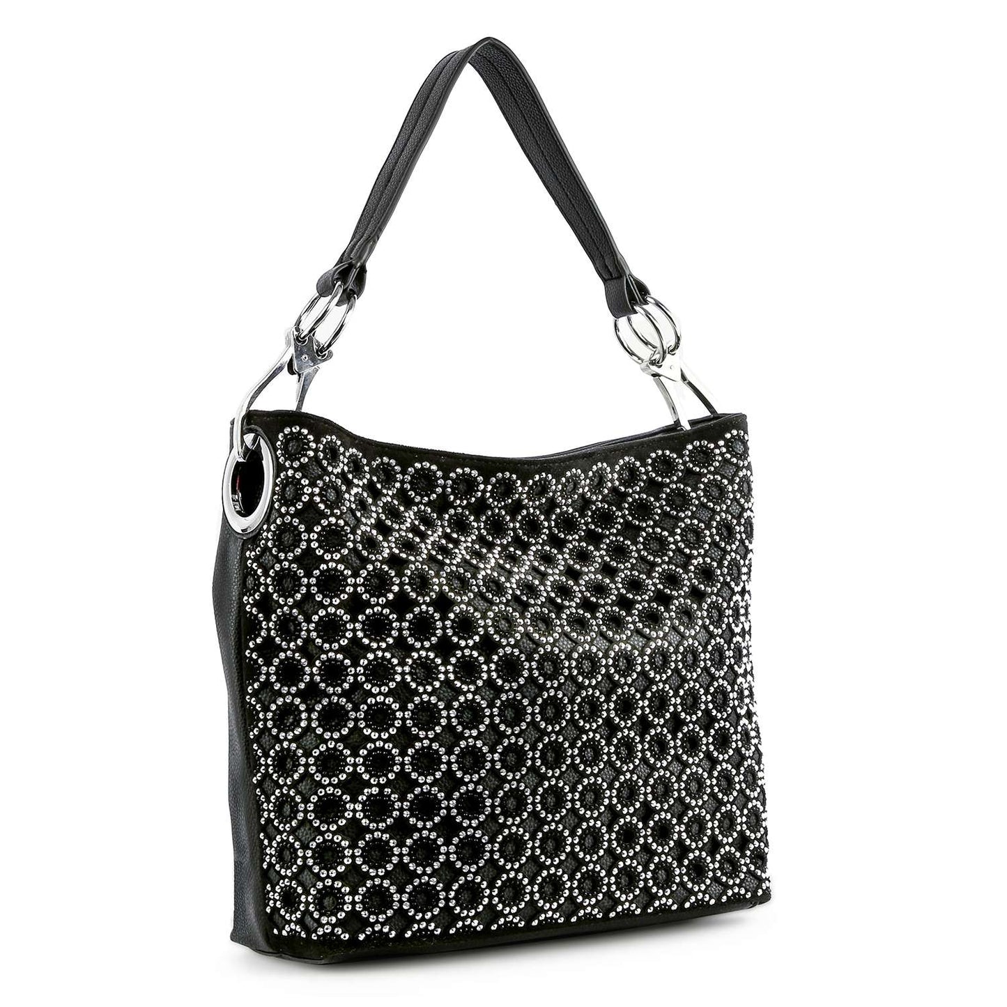 Rhinestone Patterned Hobo Handbag