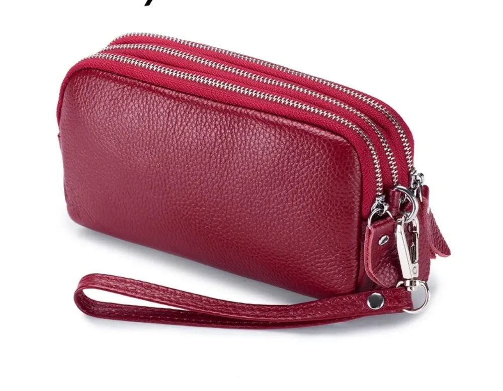 Leather Zip Wristlet