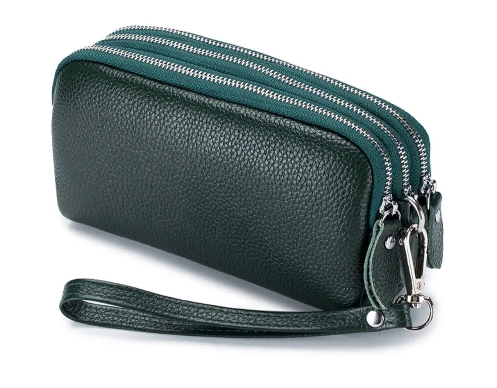 Leather Zip Wristlet