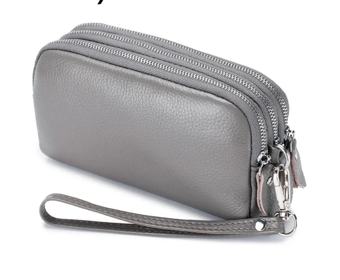 Leather Zip Wristlet