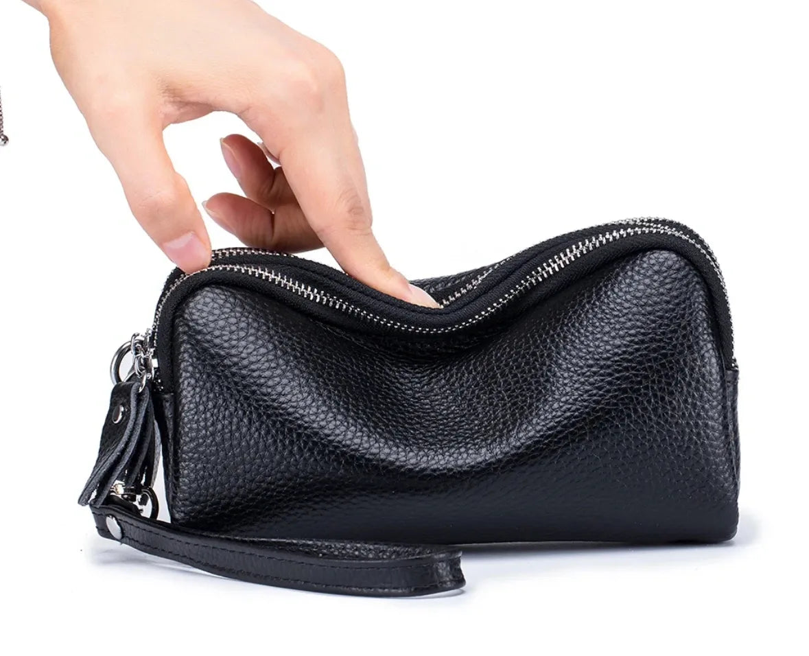 Leather Zip Wristlet
