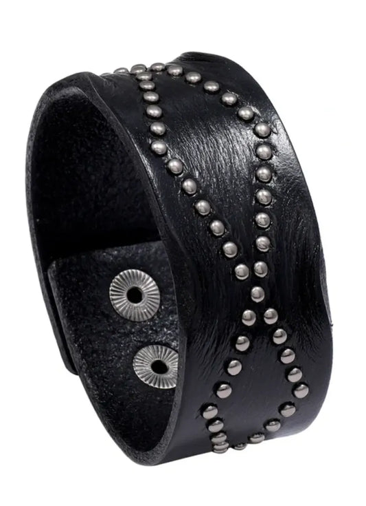 Leather Studded Cuff