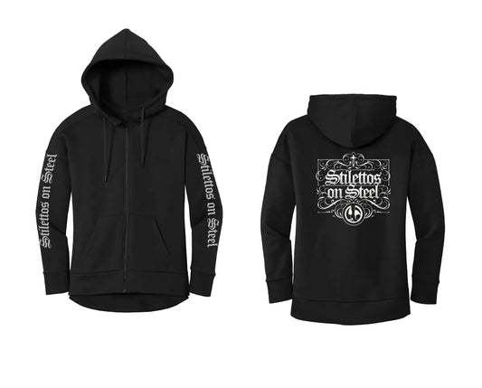 Black and White Zip-Up Hoodie