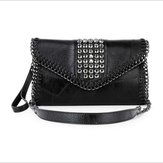 Decorative Edge Petite Shoulder Bag Wristlet - Black