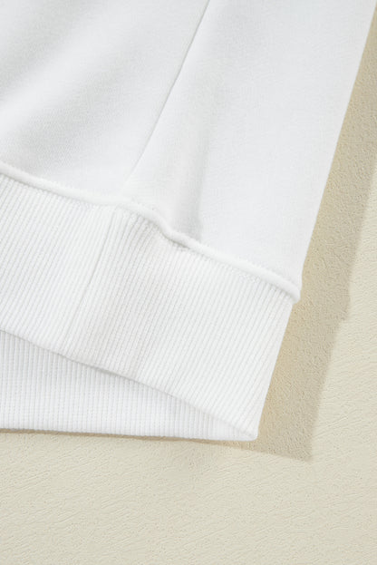 White American Flag Graphic Drop Shoulder Loose Sweatshirt