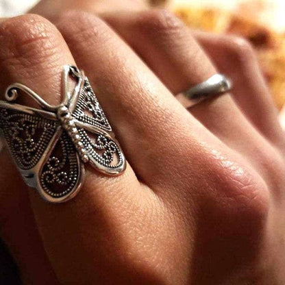 Retro Butterfly Design Adjustable Ring