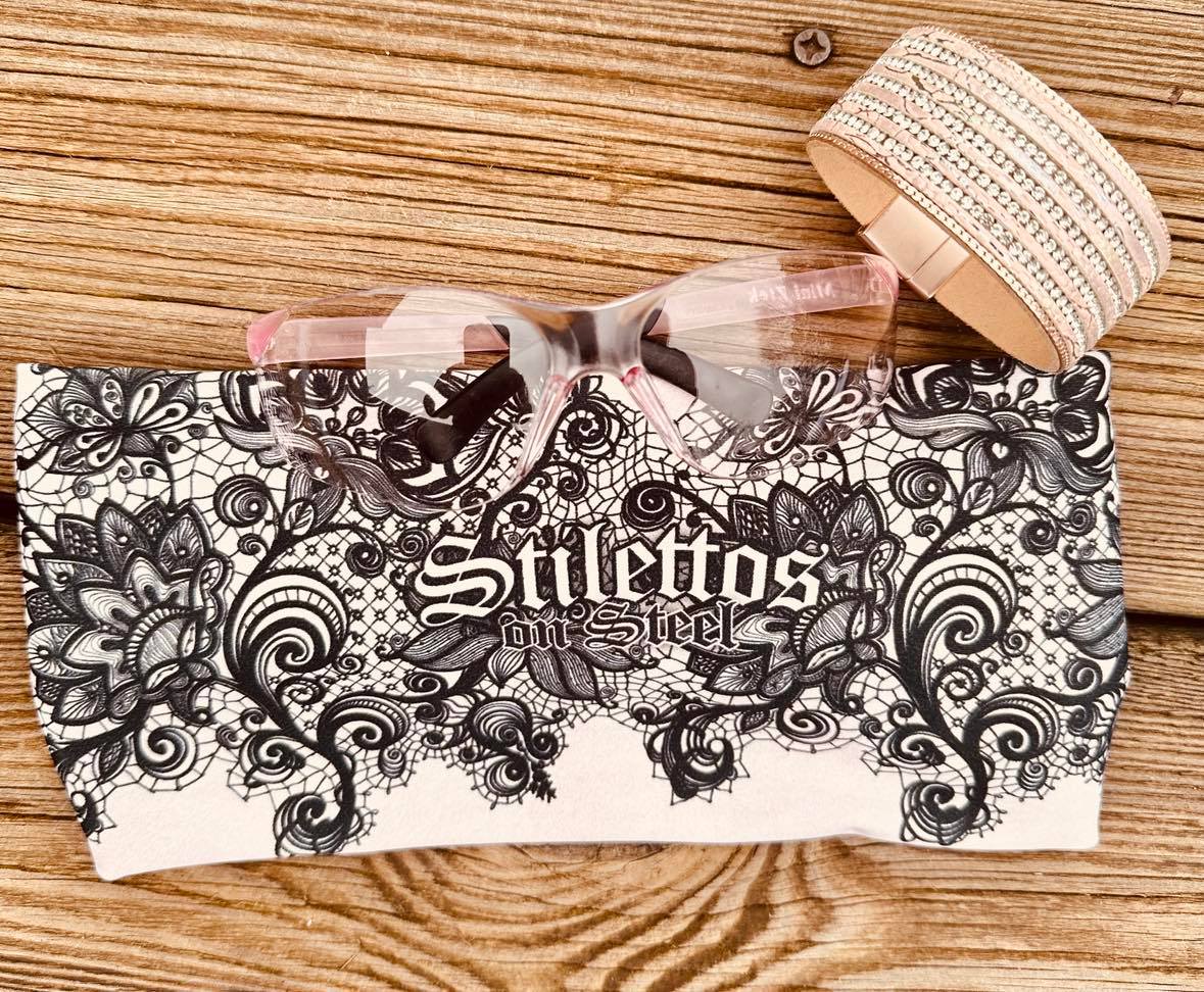 Knotty Band Wrap-Pink Champagne & Black Lace