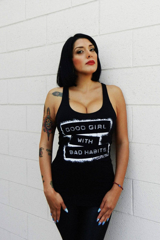Good Girl With Bad Habits Women's Racer Back Tank