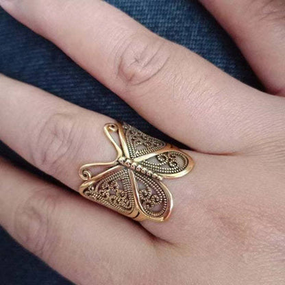 Retro Butterfly Design Adjustable Ring