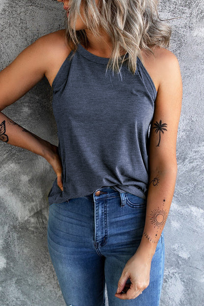 Smokey Blue Crew Tank Top