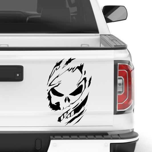 Tattered Punisher Skull Vinyl Decal