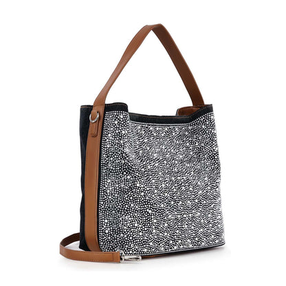 Rhinestone Denim Fashion Hobo