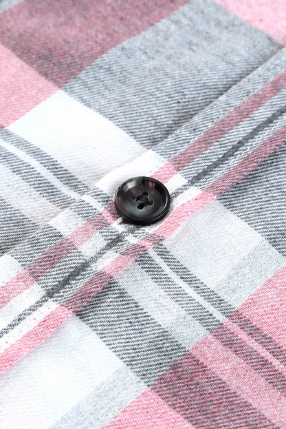 Pink Plaid Pocket Shirt