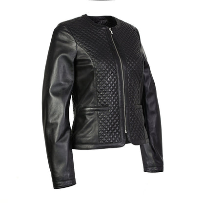 Womens Diamond Leather Jacket