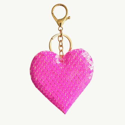 Sequin Heart Charm/Keychain