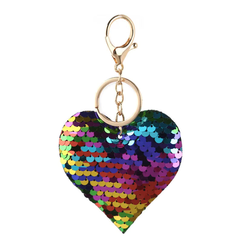 Sequin Heart Charm/Keychain