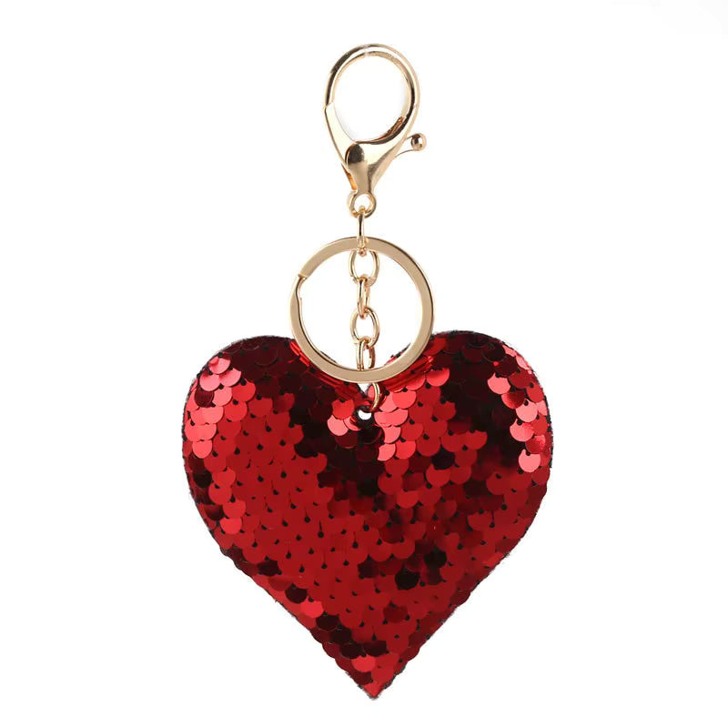 Sequin Heart Charm/Keychain