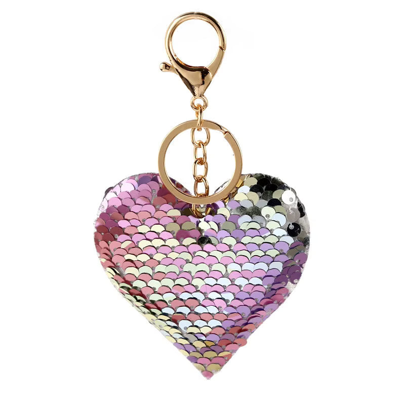 Sequin Heart Charm/Keychain