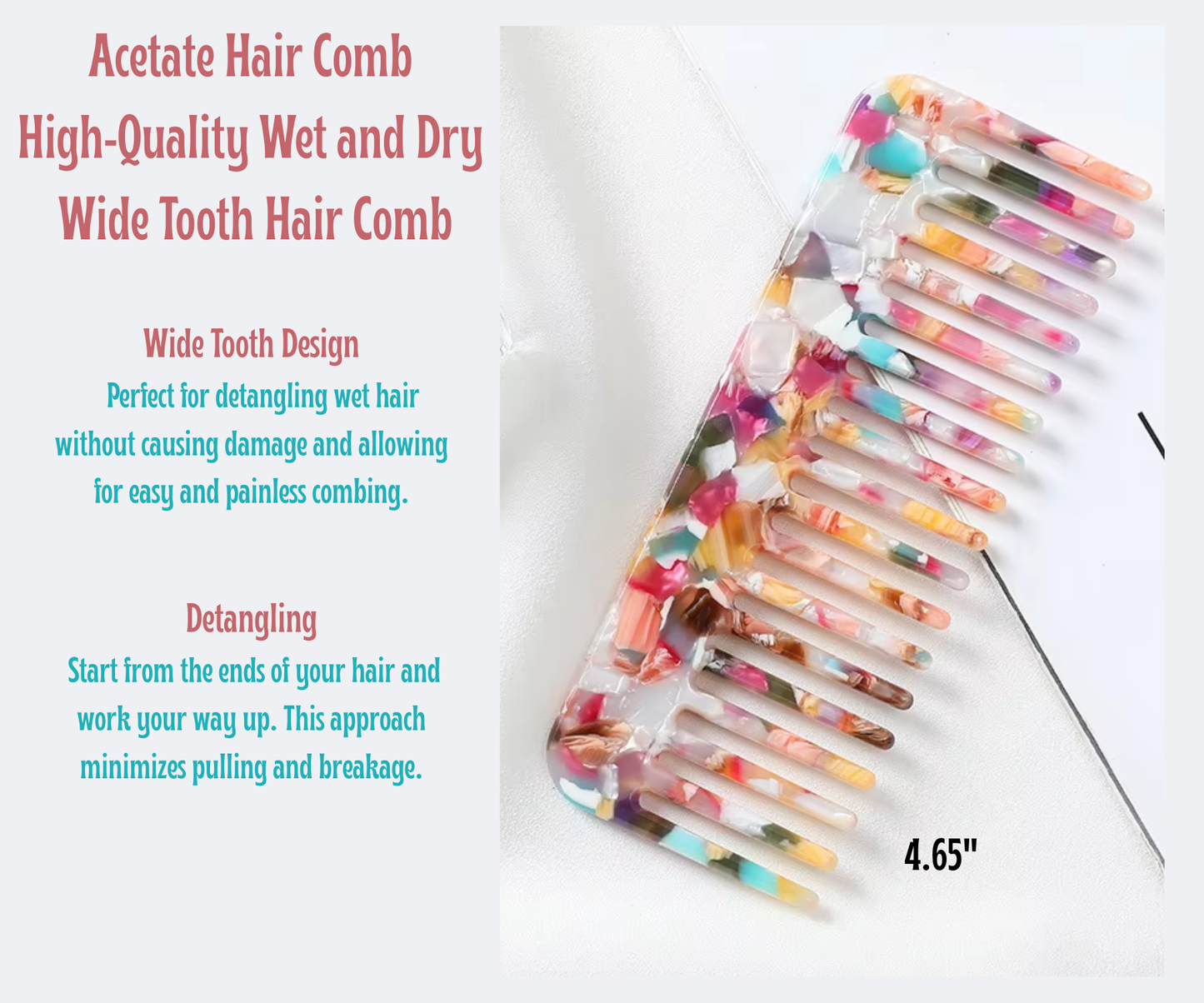 Small Acetate Wet Dry Hair Comb