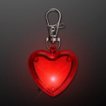 Red Heart Personal Safety Emergency Keychain Set Flashlight Blinkers-1
