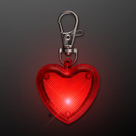 Red Heart Personal Safety Emergency Keychain Set Flashlight Blinkers-1