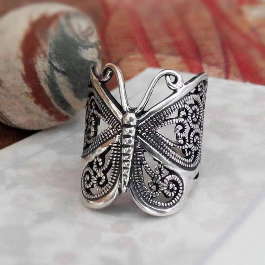 Retro Butterfly Design Adjustable Ring