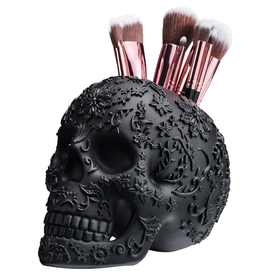 Skull Makeup Brush Holder
