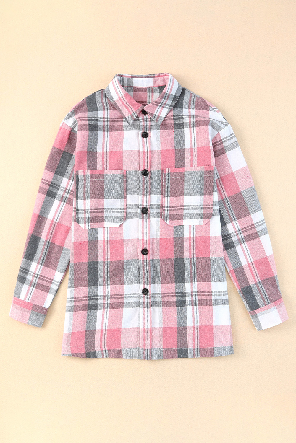 Pink Plaid Pocket Shirt