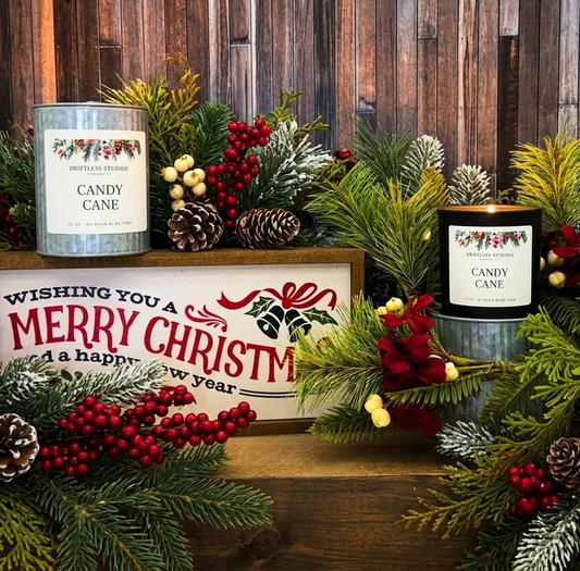 Candy Cane Holiday Candles