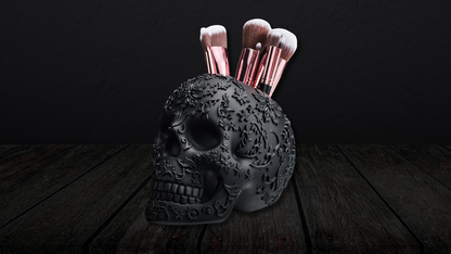 Skull Makeup Brush Holder