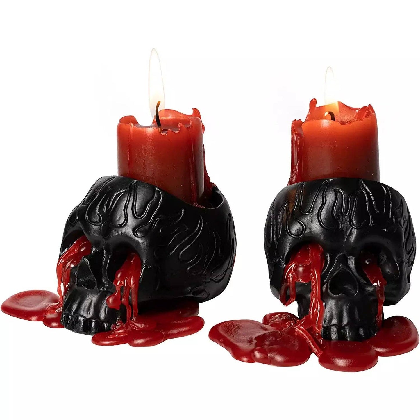Skull Blood Halloween Candles 2 Pack