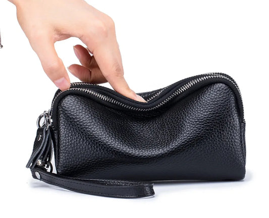 Leather Zip Wristlet
