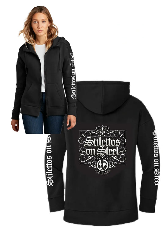 Black and White Zip-Up Hoodie