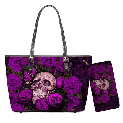 SKULL & ROSES Purse and Wallet Set